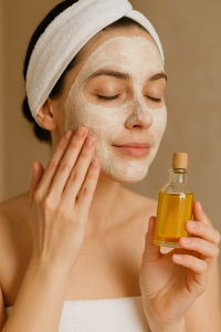 mascarilla facial con aceite de almendras para piel seca y dañada