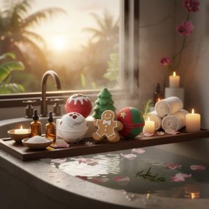 Bombas de baño navideñas