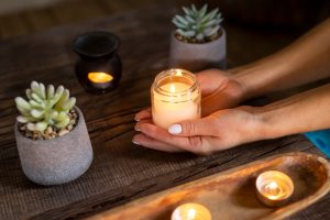 Velas usadas en aromaterapia para reducir el estrés